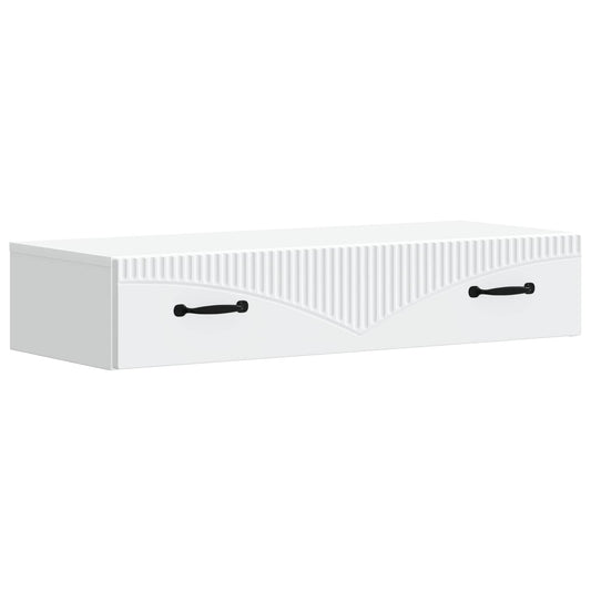 vidaXL Wall-Mounted Side Table Wall-mounted White 87.5 x 34.5 x 17 cm