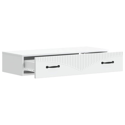 vidaXL Wall-Mounted Side Table Wall-mounted White 87.5 x 34.5 x 17 cm