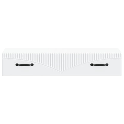 vidaXL Wall-Mounted Side Table Wall-mounted White 87.5 x 34.5 x 17 cm