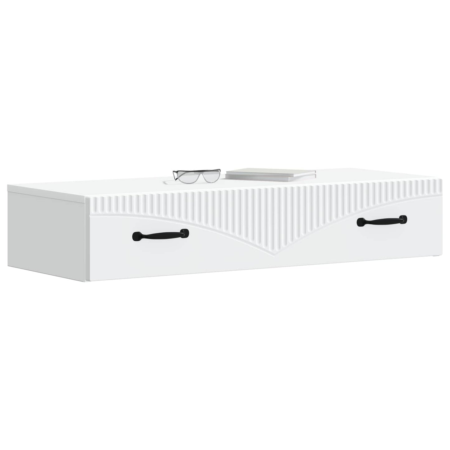 vidaXL Wall-Mounted Side Table Wall-mounted White 87.5 x 34.5 x 17 cm