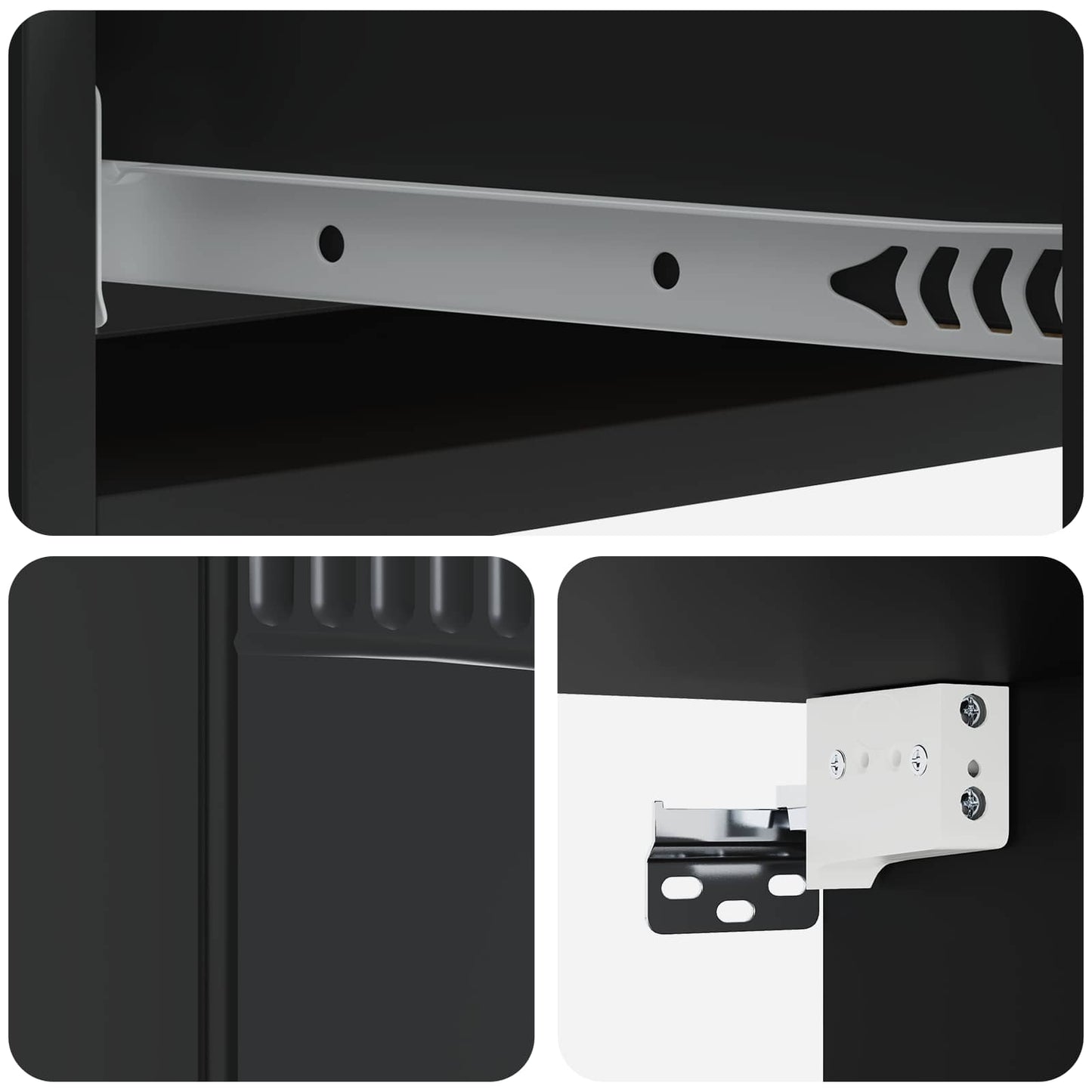vidaXL Wall-Mounted Side Table Wall-mounted Black 87.5 x 34.5 x 17 cm