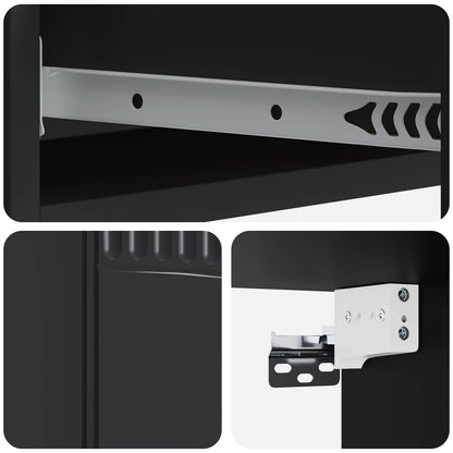 vidaXL Wall-Mounted Side Table Wall-mounted Black 87.5 x 34.5 x 17 cm
