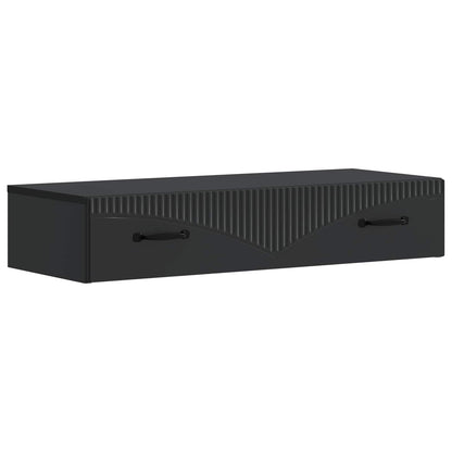 vidaXL Wall-Mounted Side Table Wall-mounted Black 87.5 x 34.5 x 17 cm