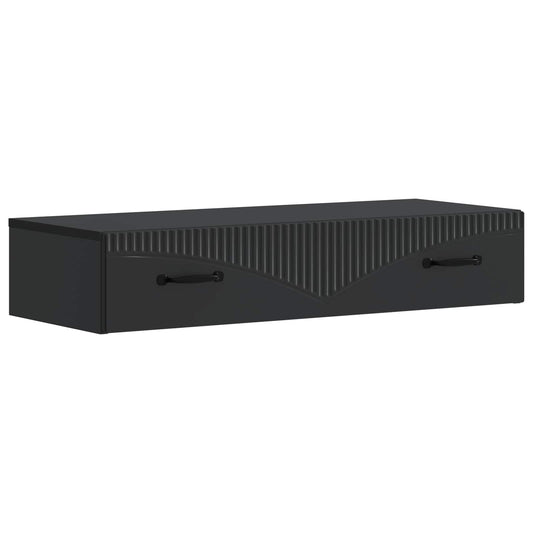 vidaXL Wall-Mounted Side Table Wall-mounted Black 87.5 x 34.5 x 17 cm