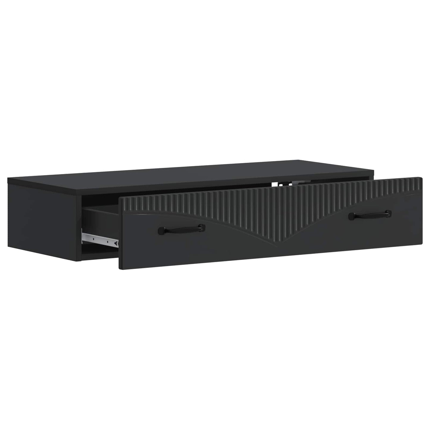 vidaXL Wall-Mounted Side Table Wall-mounted Black 87.5 x 34.5 x 17 cm