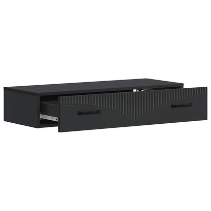 vidaXL Wall-Mounted Side Table Wall-mounted Black 87.5 x 34.5 x 17 cm