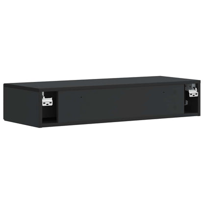 vidaXL Wall-Mounted Side Table Wall-mounted Black 87.5 x 34.5 x 17 cm