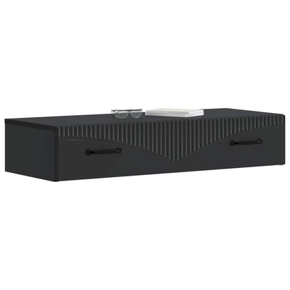 vidaXL Wall-Mounted Side Table Wall-mounted Black 87.5 x 34.5 x 17 cm