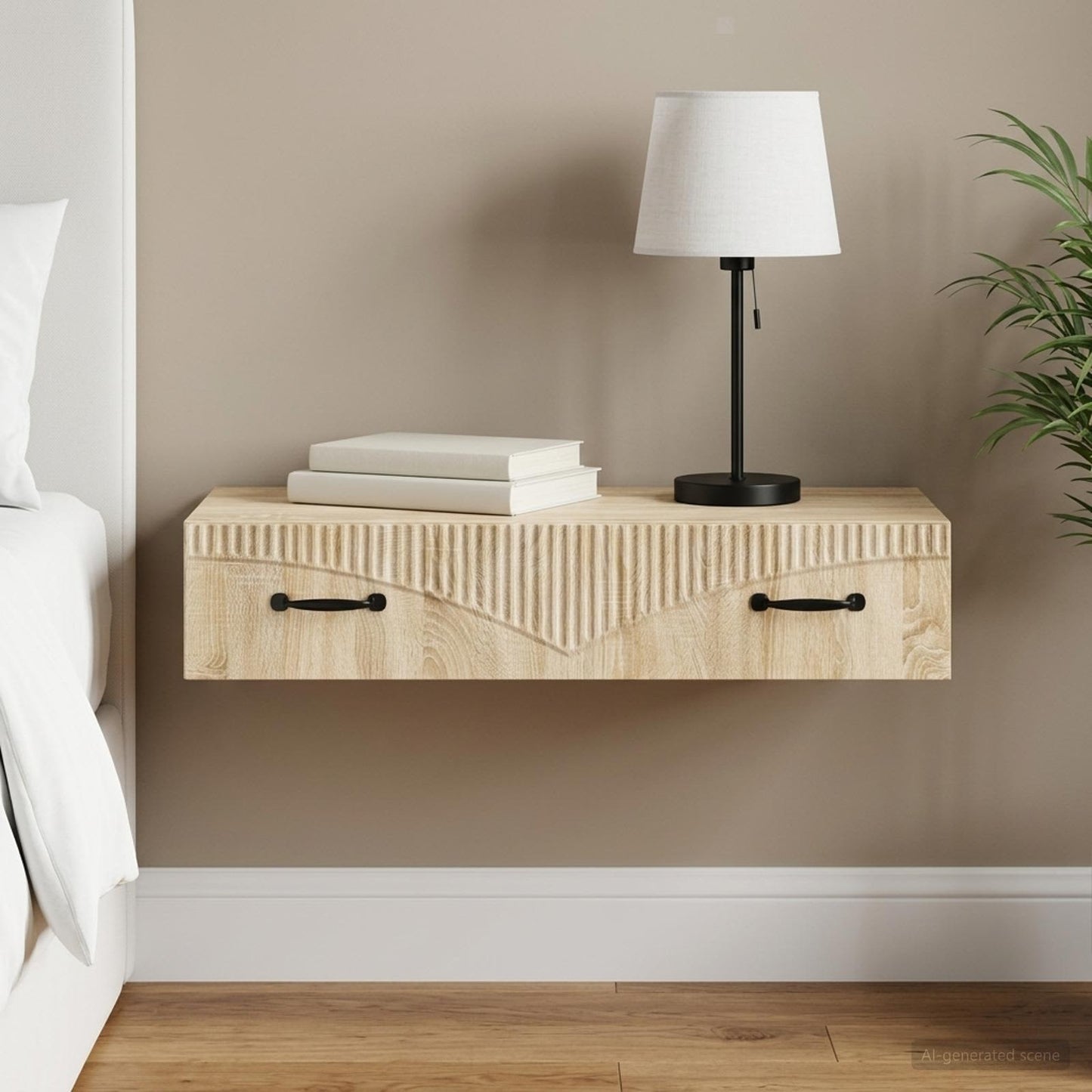 vidaXL Wall-Mounted Side Table Sonoma Oak 87.5 x 34.5 x 17 cm