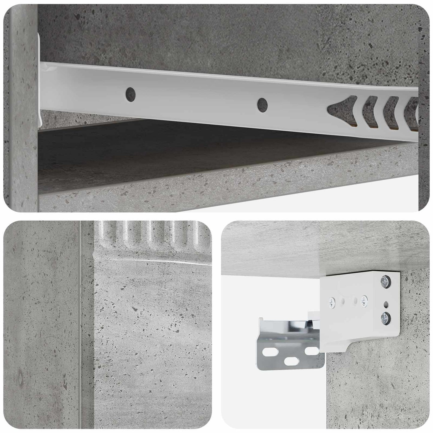 vidaXL Wall-Mounted Side Table Concrete Grey 87.5 x 34.5 x 17 cm