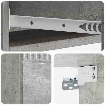 vidaXL Wall-Mounted Side Table Concrete Grey 87.5 x 34.5 x 17 cm