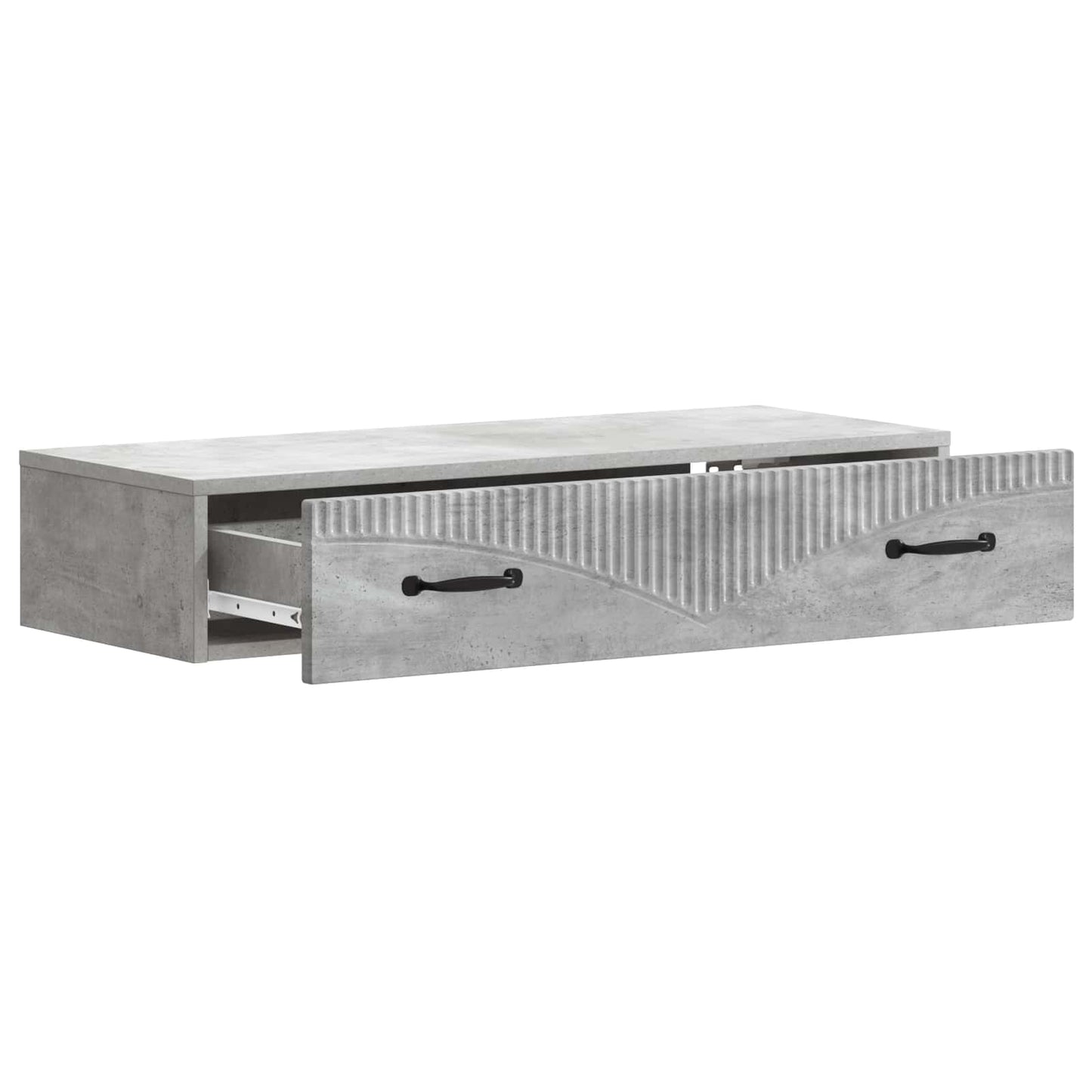 vidaXL Wall-Mounted Side Table Concrete Grey 87.5 x 34.5 x 17 cm