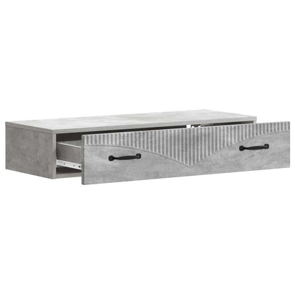 vidaXL Wall-Mounted Side Table Concrete Grey 87.5 x 34.5 x 17 cm