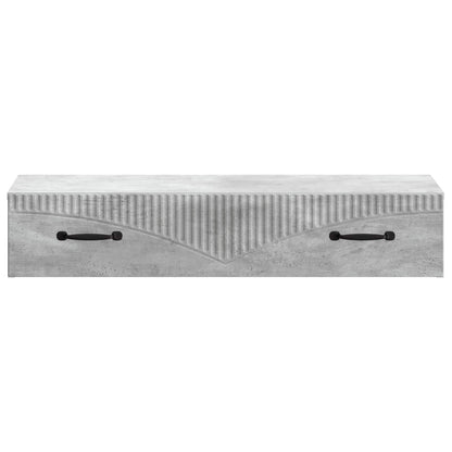 vidaXL Wall-Mounted Side Table Concrete Grey 87.5 x 34.5 x 17 cm