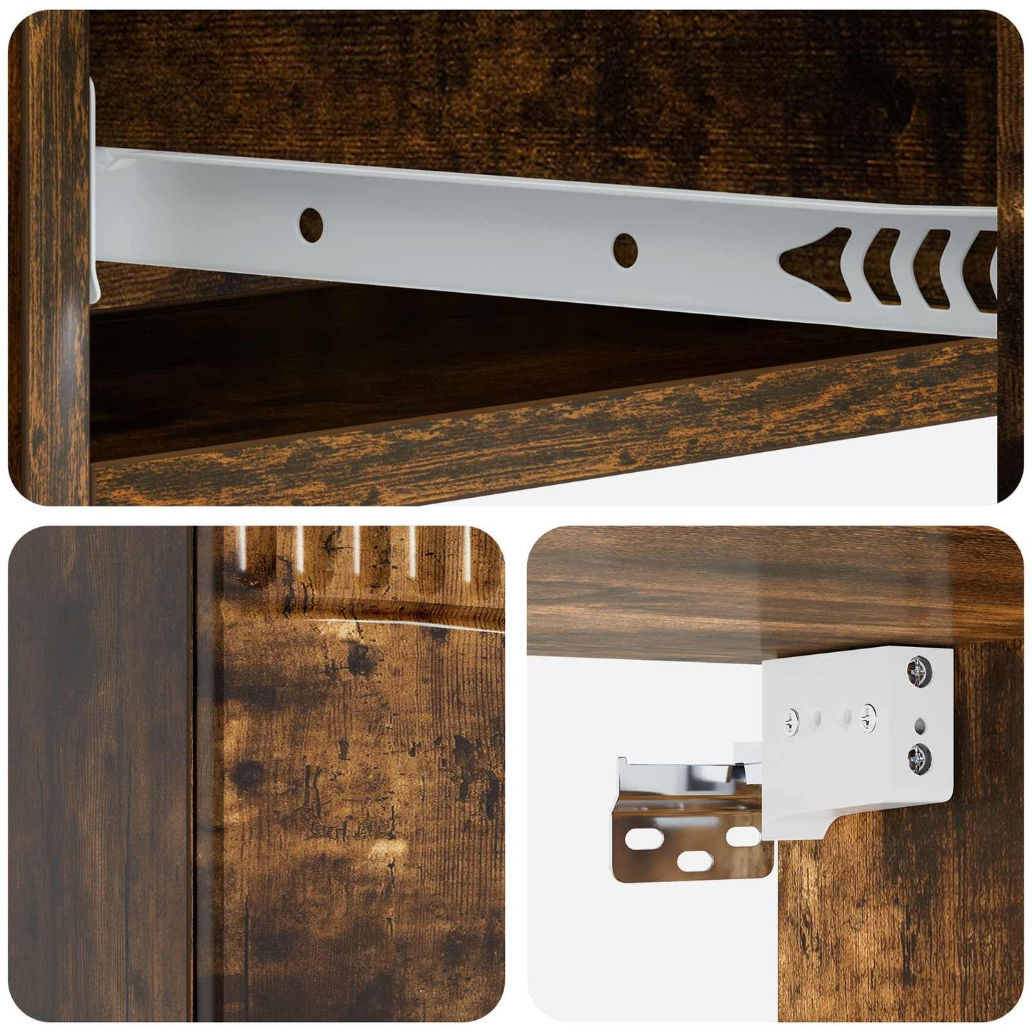 vidaXL Wall-Mounted Side Table Smoked Oak 87.5 x 34.5 x 17 cm