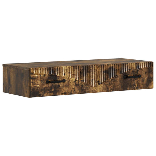 vidaXL Wall-Mounted Side Table Smoked Oak 87.5 x 34.5 x 17 cm