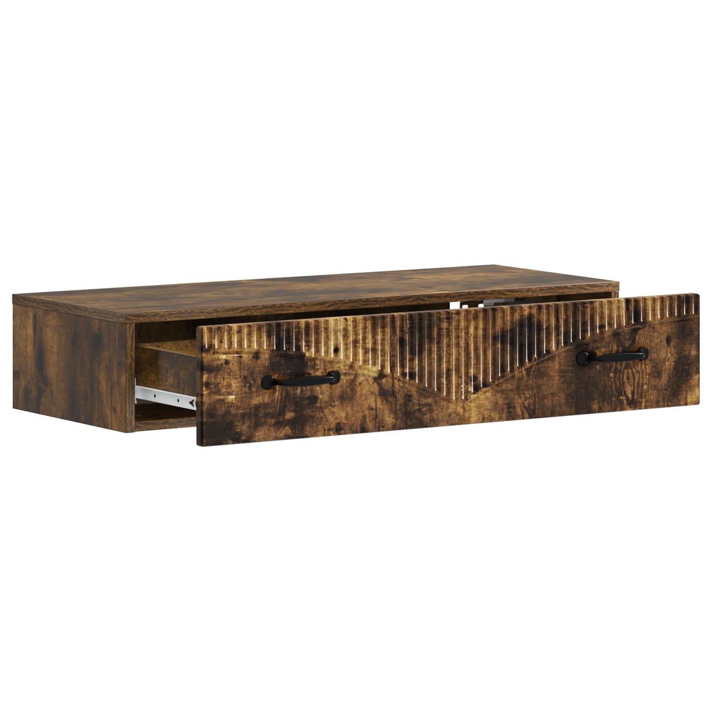 vidaXL Wall-Mounted Side Table Smoked Oak 87.5 x 34.5 x 17 cm