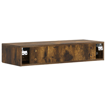 vidaXL Wall-Mounted Side Table Smoked Oak 87.5 x 34.5 x 17 cm