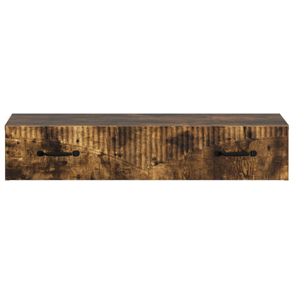 vidaXL Wall-Mounted Side Table Smoked Oak 87.5 x 34.5 x 17 cm