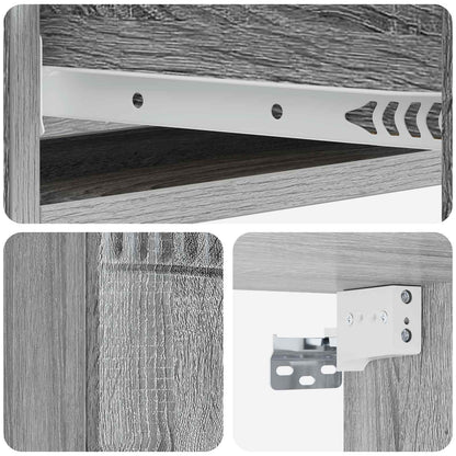 vidaXL Wall-Mounted Side Table Grey Sonoma 87.5 x 34.5 x 17 cm