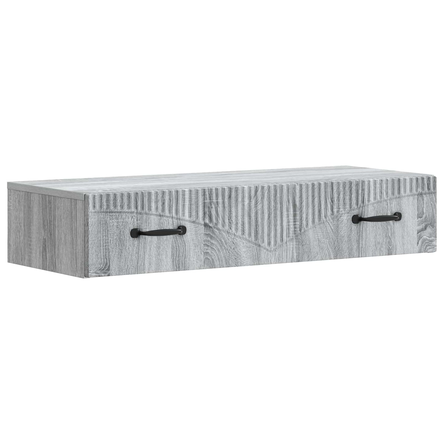 vidaXL Wall-Mounted Side Table Grey Sonoma 87.5 x 34.5 x 17 cm