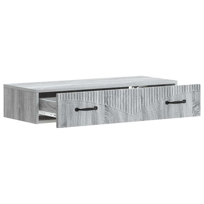 vidaXL Wall-Mounted Side Table Grey Sonoma 87.5 x 34.5 x 17 cm