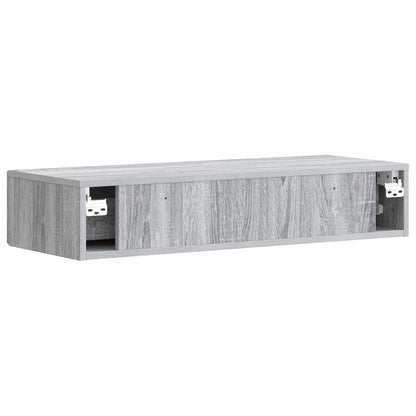 vidaXL Wall-Mounted Side Table Grey Sonoma 87.5 x 34.5 x 17 cm
