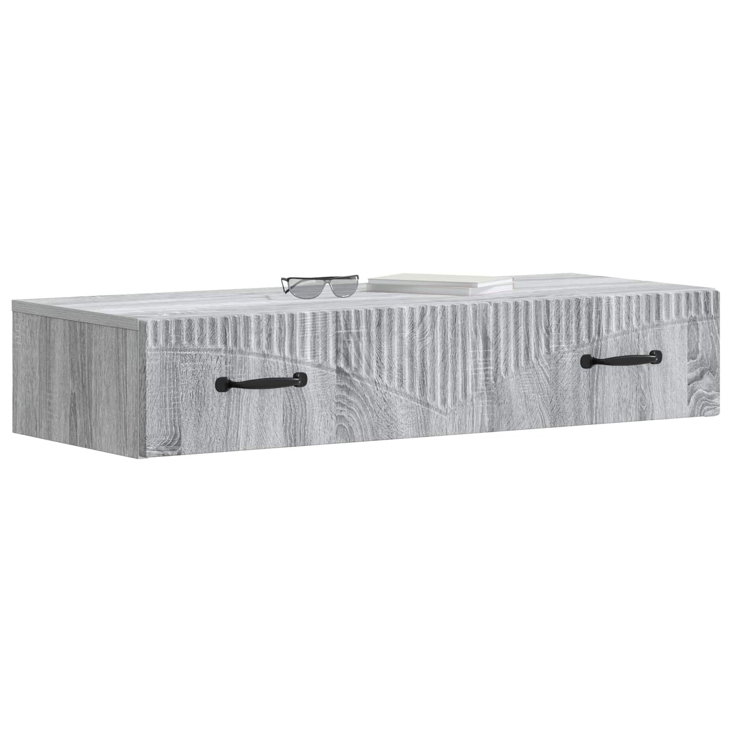 vidaXL Wall-Mounted Side Table Grey Sonoma 87.5 x 34.5 x 17 cm