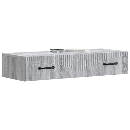 vidaXL Wall-Mounted Side Table Grey Sonoma 87.5 x 34.5 x 17 cm