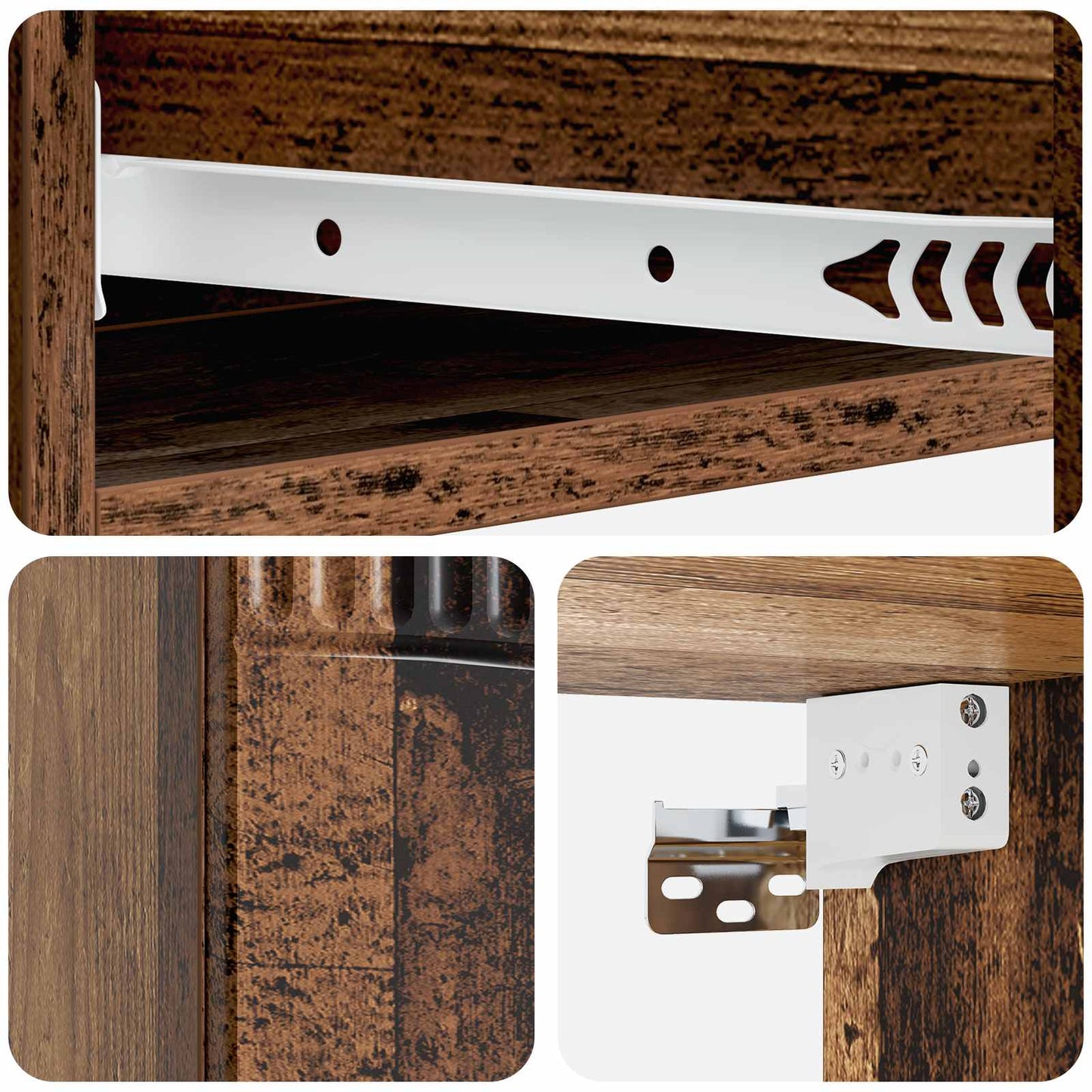 vidaXL Wall-Mounted Side Table Old Wood 87.5 x 34.5 x 17 cm