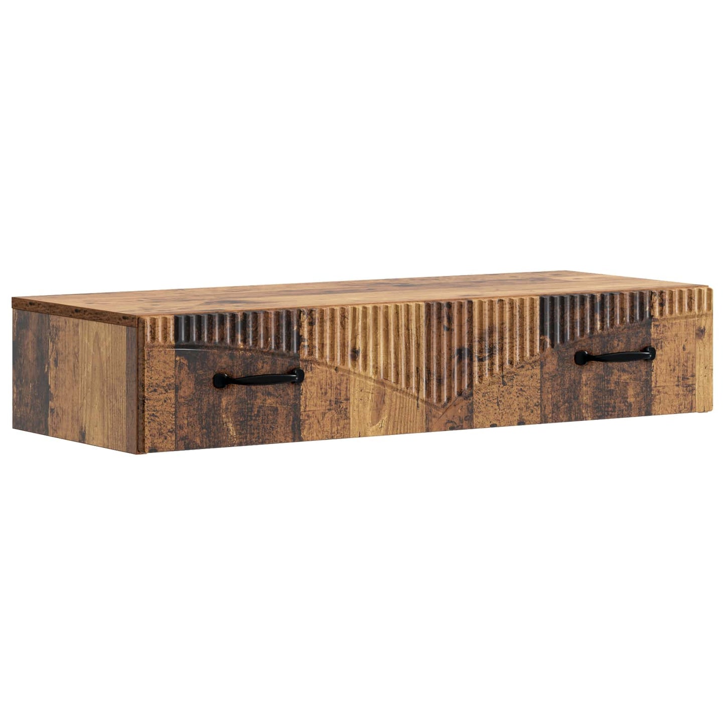 vidaXL Wall-Mounted Side Table Old Wood 87.5 x 34.5 x 17 cm