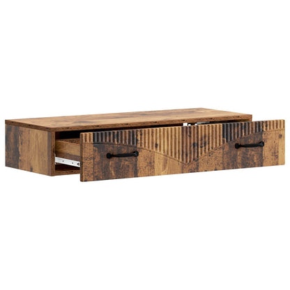 vidaXL Wall-Mounted Side Table Old Wood 87.5 x 34.5 x 17 cm