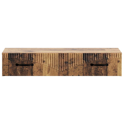 vidaXL Wall-Mounted Side Table Old Wood 87.5 x 34.5 x 17 cm