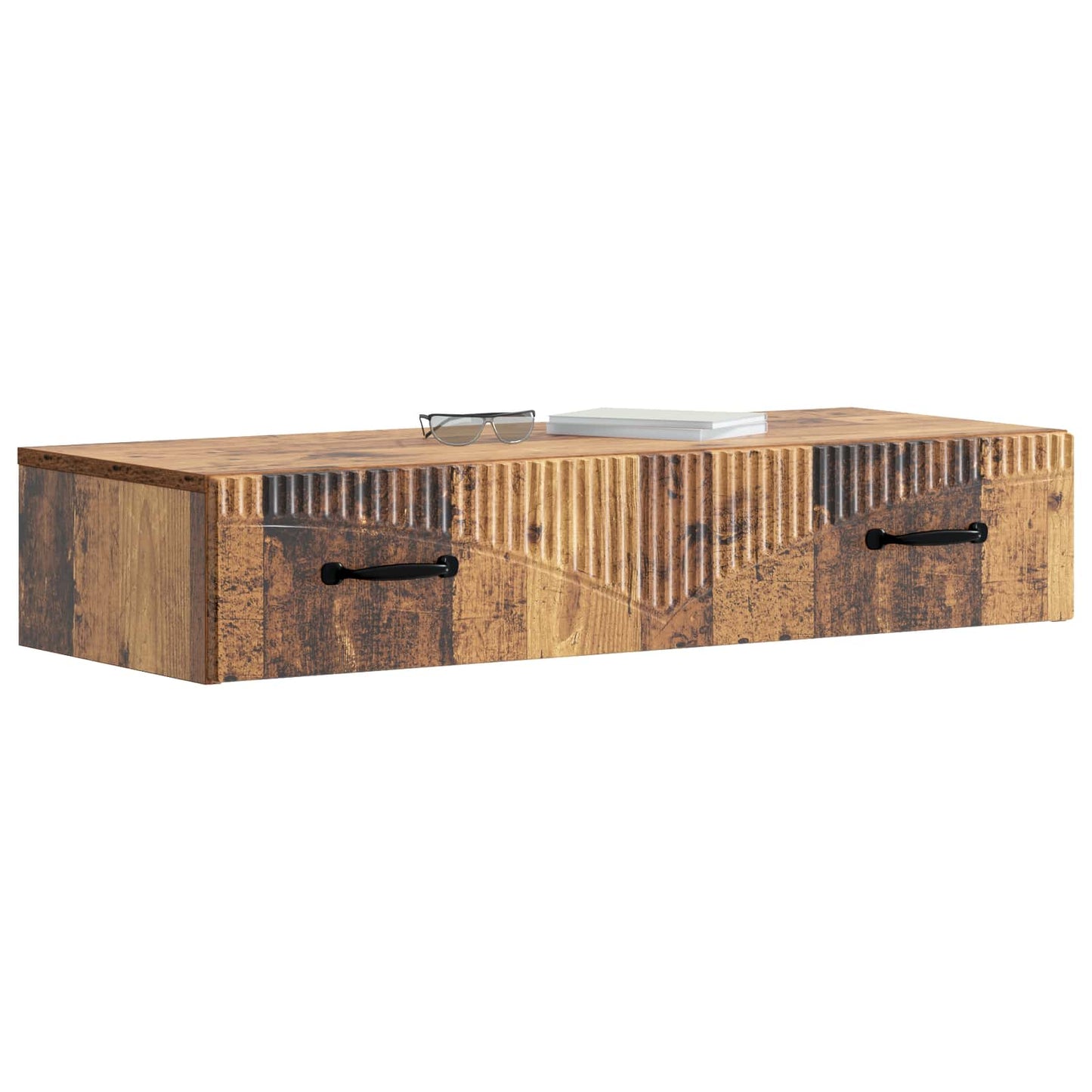 vidaXL Wall-Mounted Side Table Old Wood 87.5 x 34.5 x 17 cm