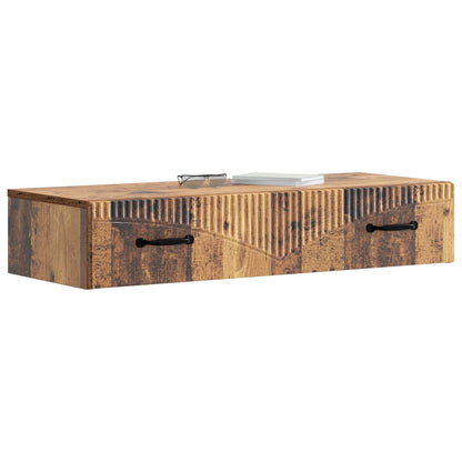 vidaXL Wall-Mounted Side Table Old Wood 87.5 x 34.5 x 17 cm