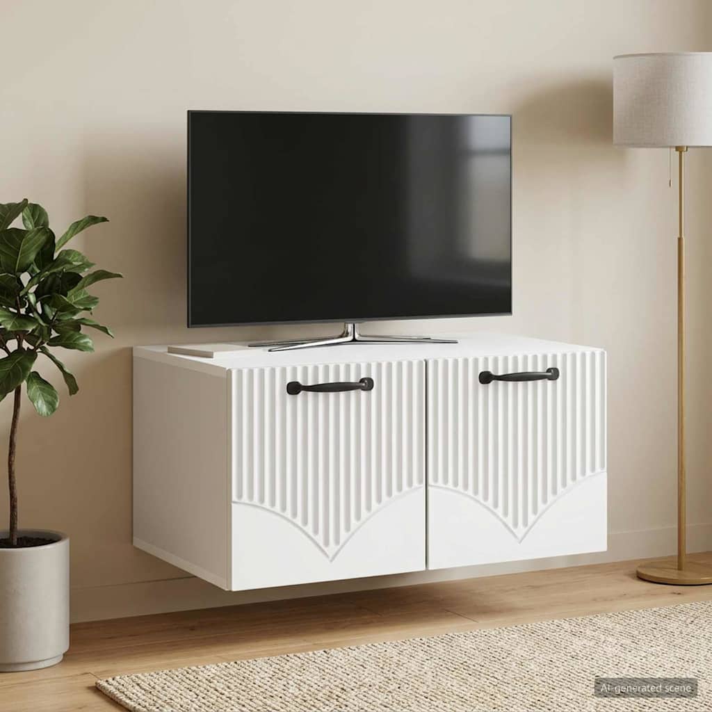 vidaXL Wall-Mounted TV Cabinet White 59.5 x 41 x 30 cm Engineered Wood
