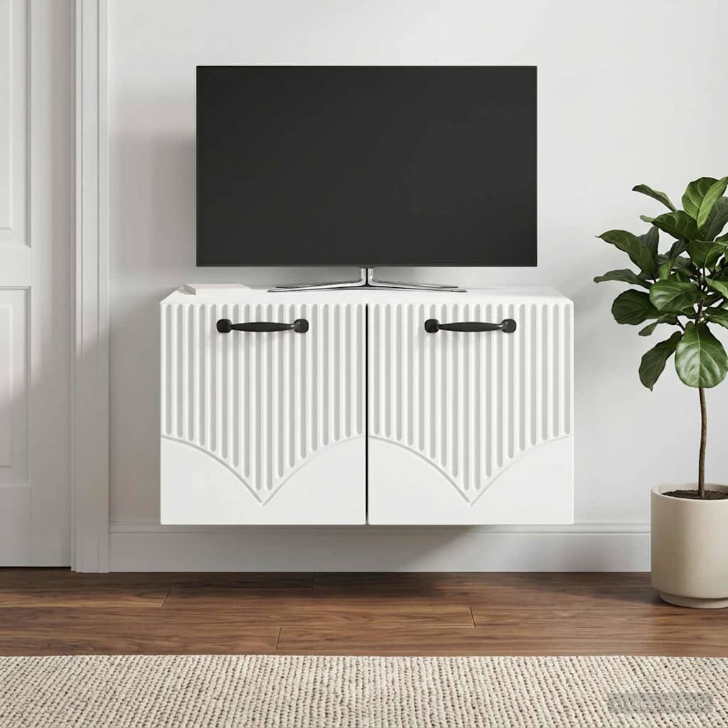 vidaXL Wall-Mounted TV Cabinet White 59.5 x 41 x 30 cm Engineered Wood