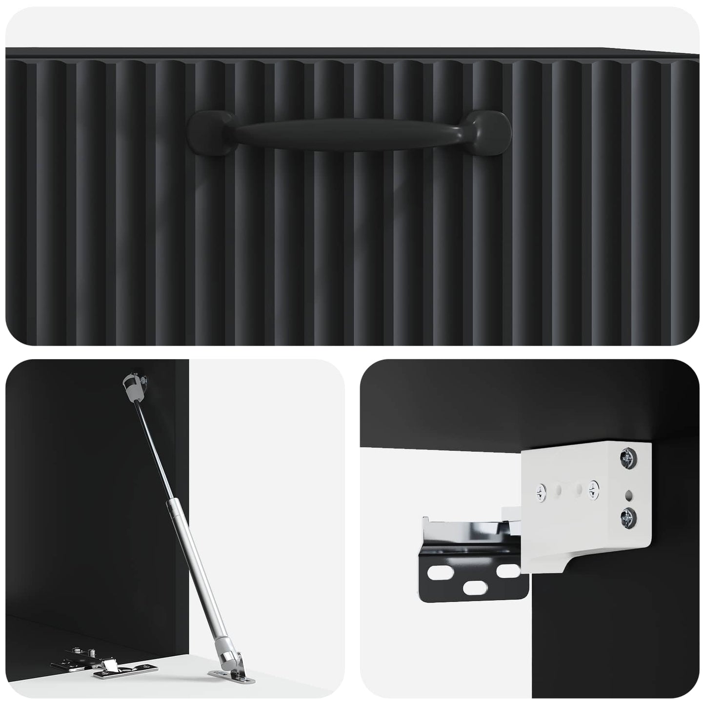 vidaXL Wall-Mounted TV Cabinet Black 59.5 x 41 x 30 cm Engineered Wood