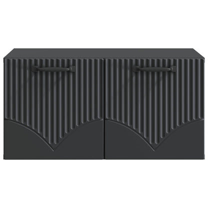 vidaXL Wall-Mounted TV Cabinet Black 59.5 x 41 x 30 cm Engineered Wood