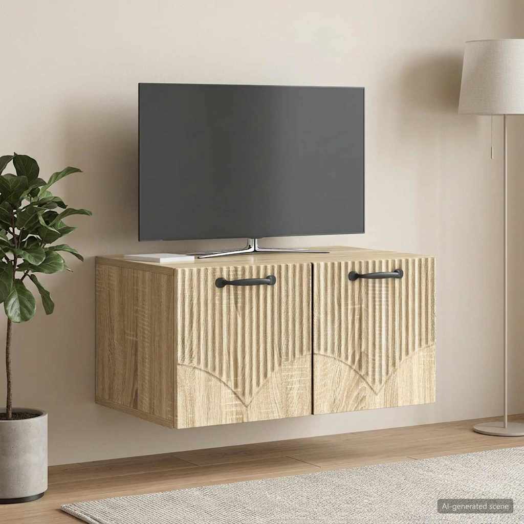 vidaXL Wall-Mounted TV Cabinet Sonoma Oak 59.5 x 41 x 30 cm