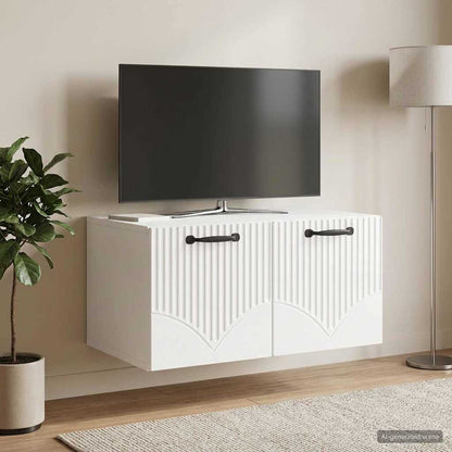 vidaXL Wall-Mounted TV Cabinet High Gloss White 59.5 x 41 x 30 cm