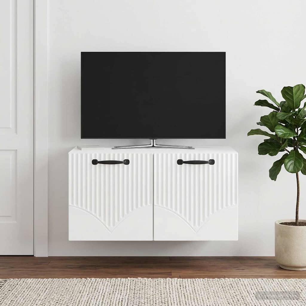 vidaXL Wall-Mounted TV Cabinet High Gloss White 59.5 x 41 x 30 cm