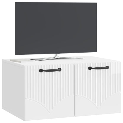 vidaXL Wall-Mounted TV Cabinet High Gloss White 59.5 x 41 x 30 cm