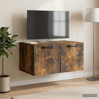 vidaXL Wall-Mounted TV Cabinet Smoked Oak 59.5 x 41 x 30 cm