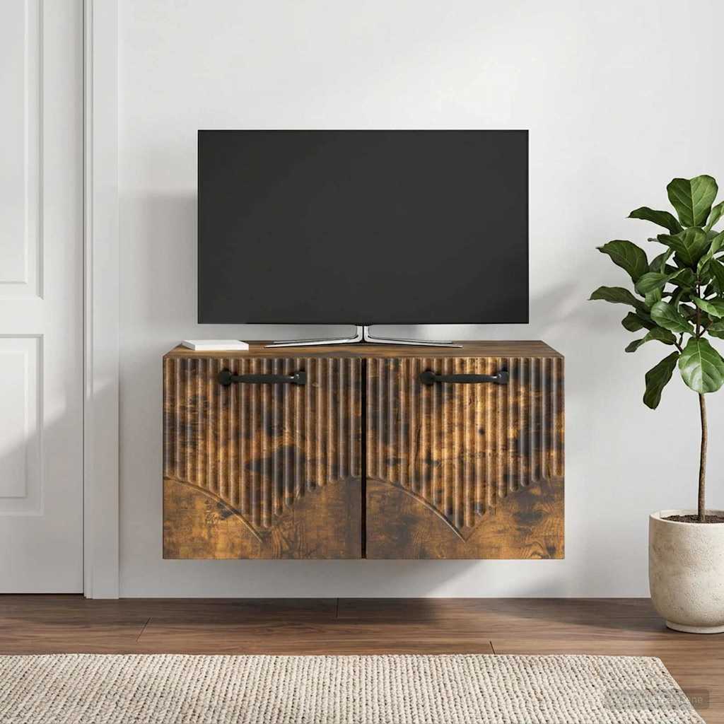 vidaXL Wall-Mounted TV Cabinet Smoked Oak 59.5 x 41 x 30 cm