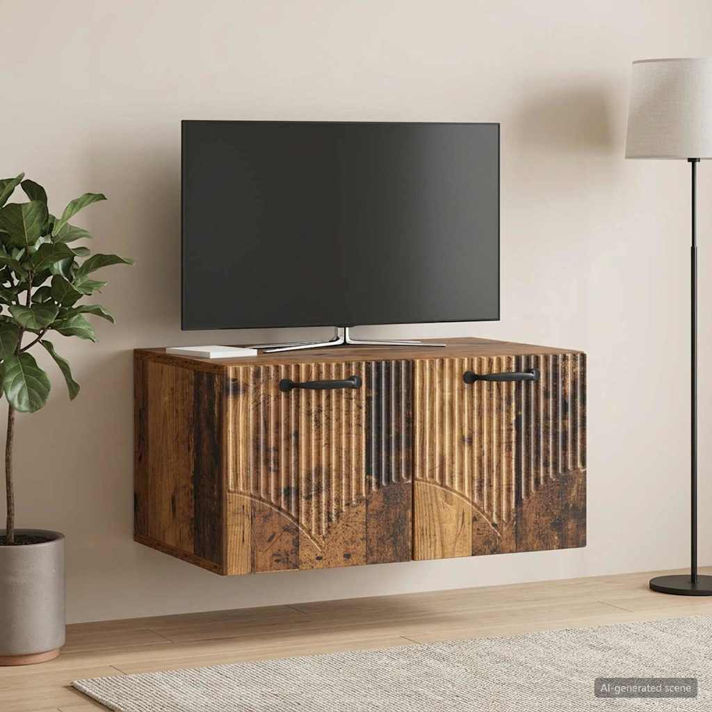 vidaXL Wall-Mounted TV Cabinet Old Wood 59.5 x 41 x 30 cm