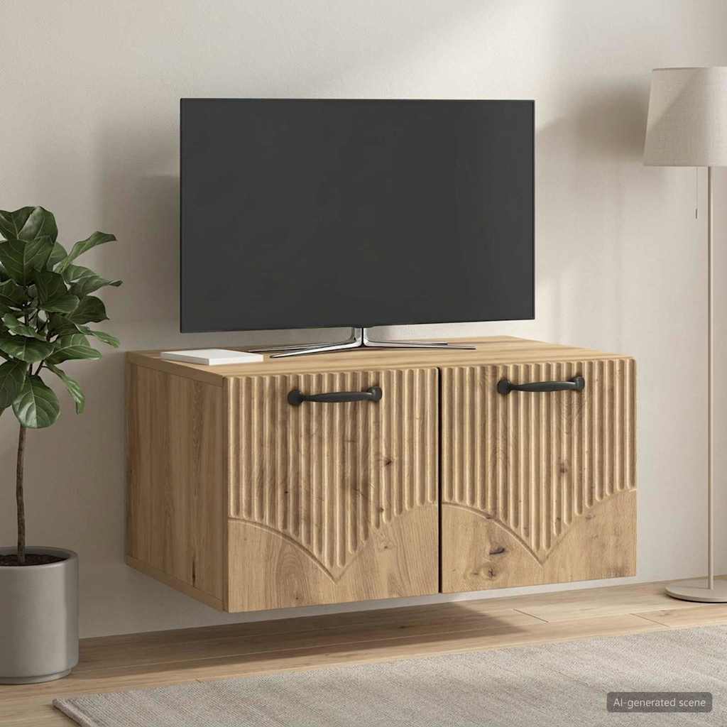 vidaXL Wall-Mounted TV Cabinet 59.5 x 41 x 30 cm Artisan Oak