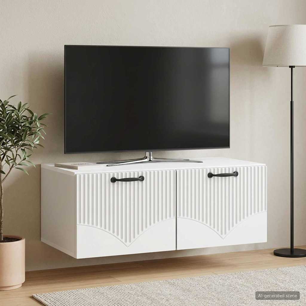vidaXL Wall-Mounted TV Cabinet White 78.5 x 41 x 30 cm Engineered Wood