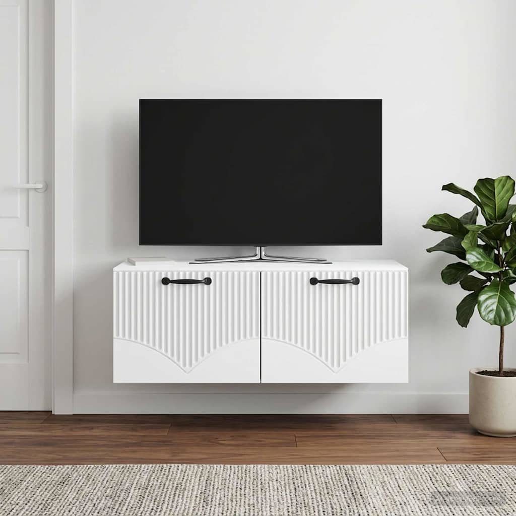 vidaXL Wall-Mounted TV Cabinet White 78.5 x 41 x 30 cm Engineered Wood
