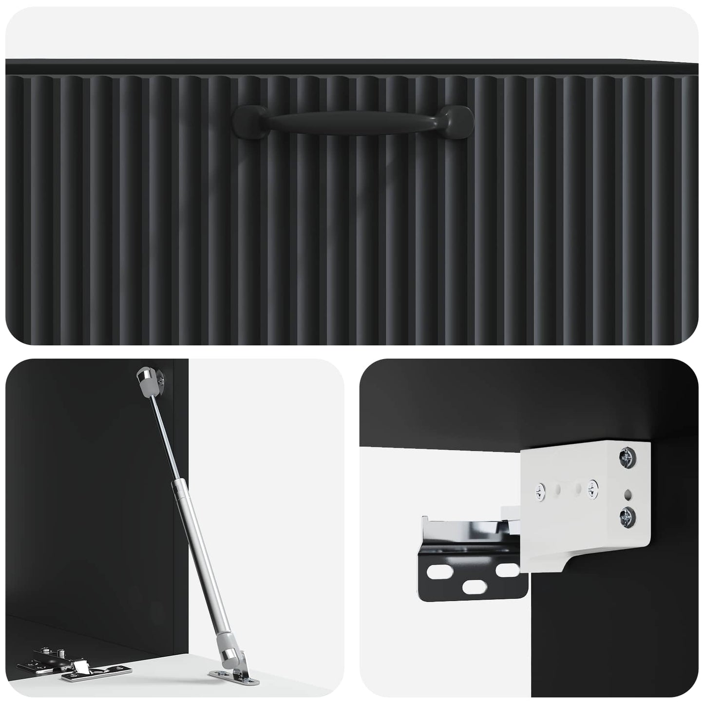 vidaXL Wall-Mounted TV Cabinet Black 78.5 x 41 x 30 cm Engineered Wood